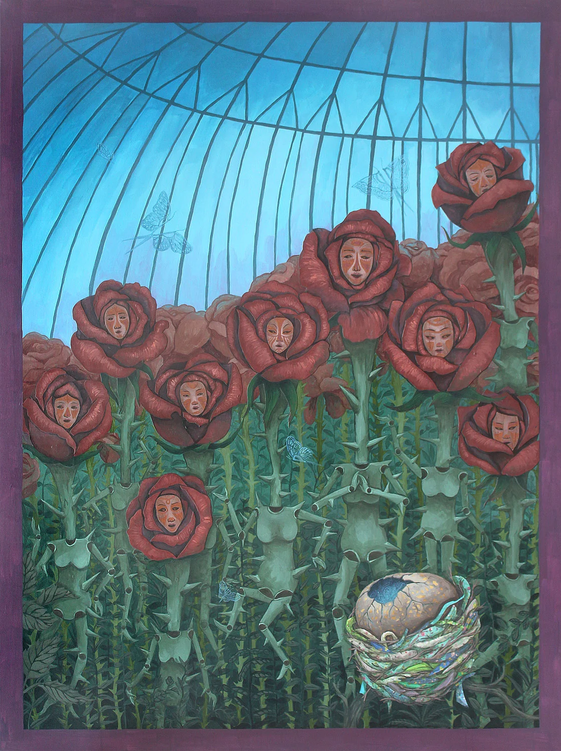 The Forgotten Garden , collage and acrylic on canvas, 121x90cm, 2019