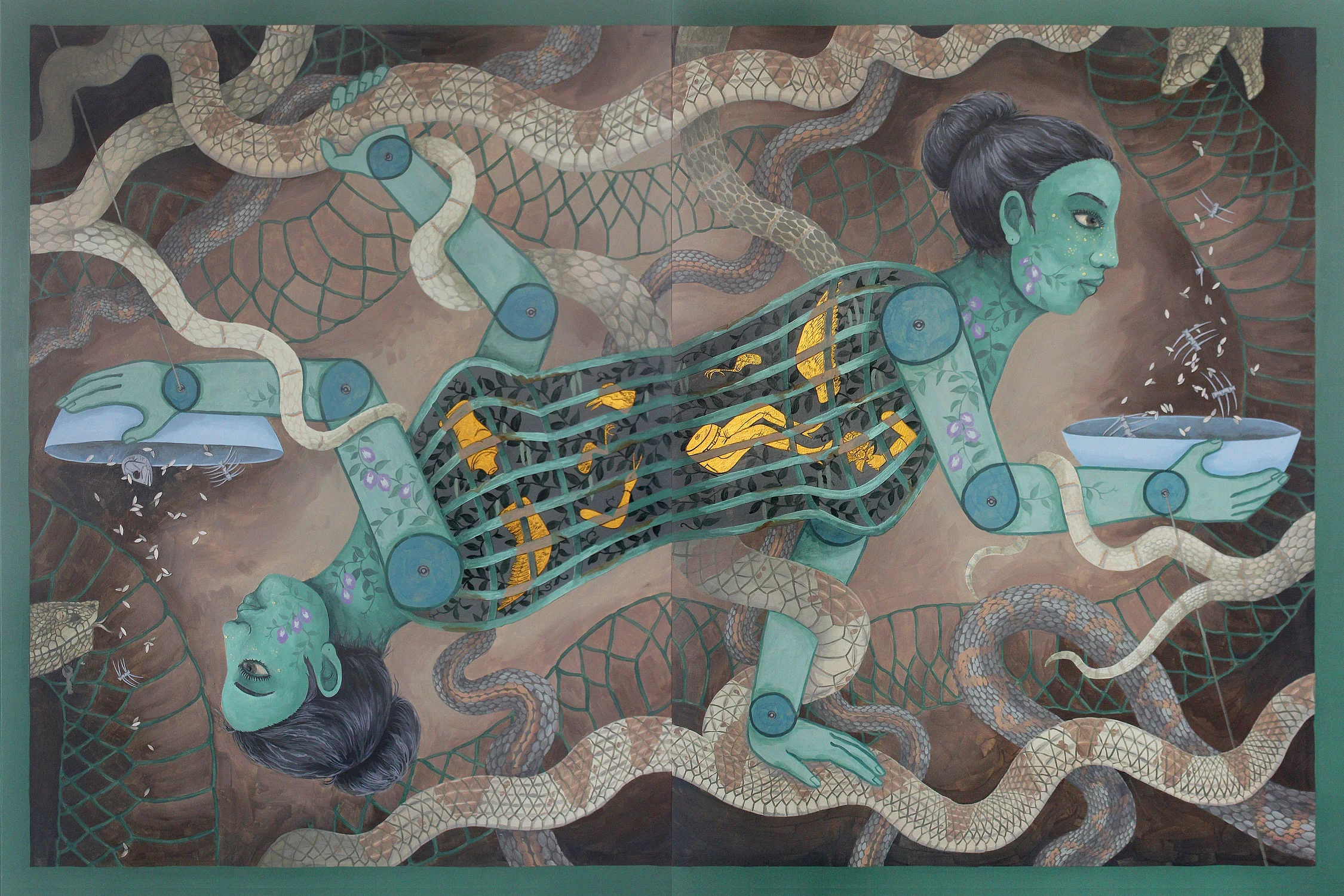 The Dragon’s Servant , collage and acrylic on canvas, 121x180cm, 2019