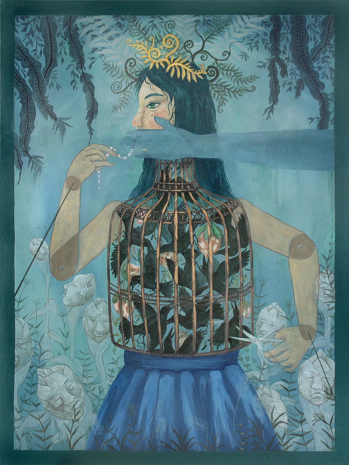 The Survivor , collage and acrylic on canvas, 121x90cm, 2019