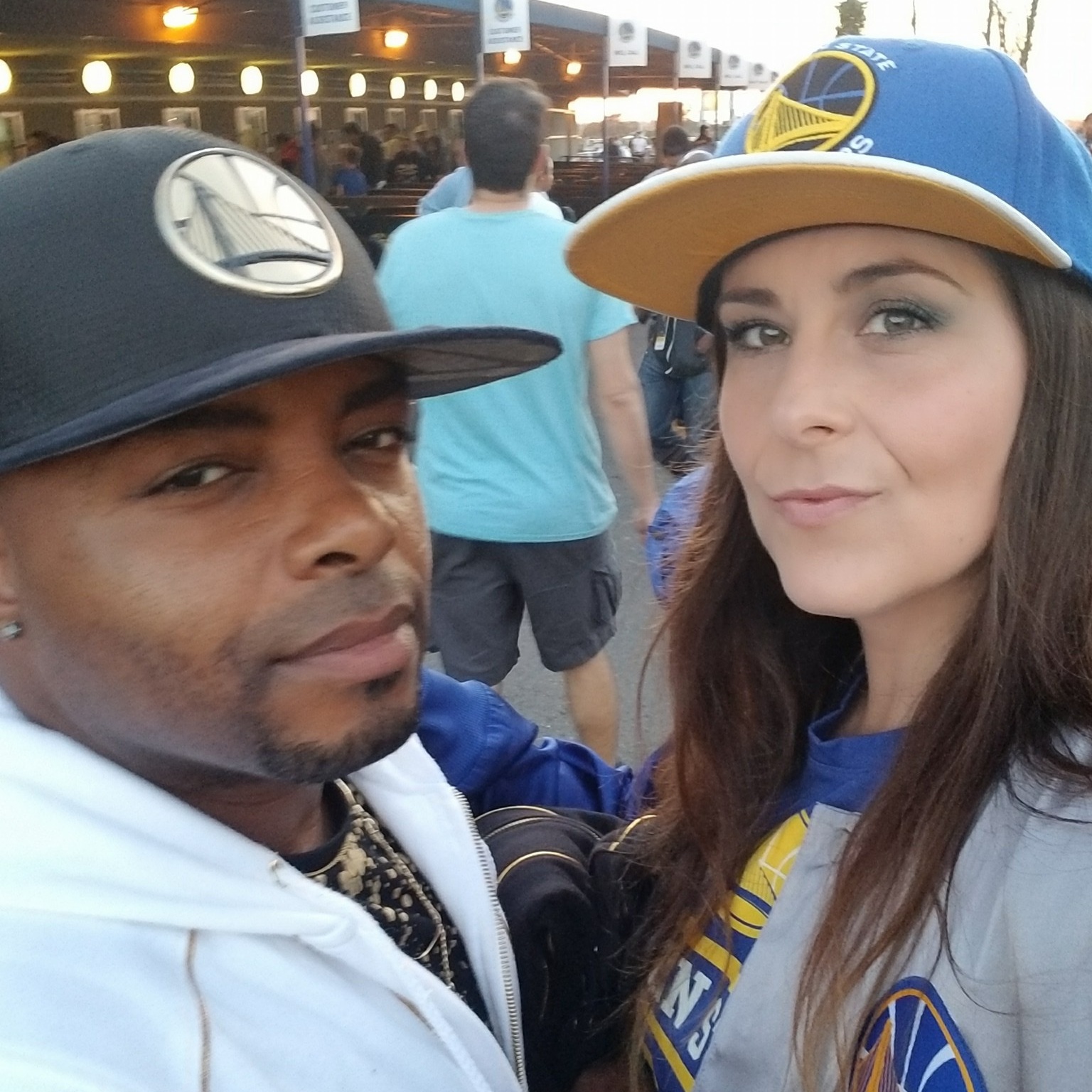 John Wallace & Melissa Greene at a Warriors Game
