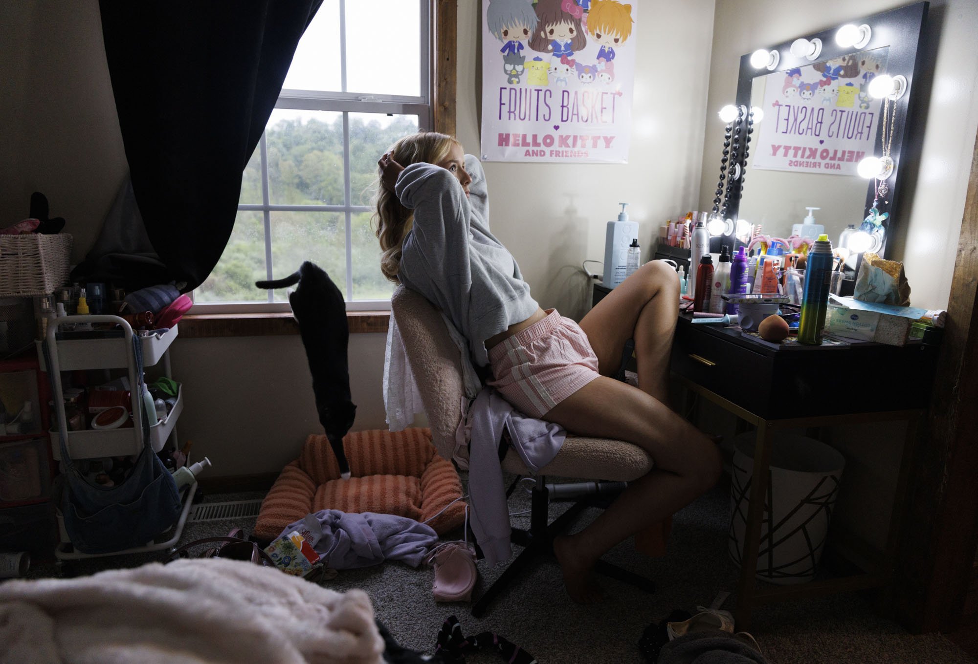 Joslynn looks up while thinking about her future before her high school graduation on Saturday, May 16, 2026, in Scioto County, Wheelersburg, Ohio. “I’m nervous for college, what if no one wants to be my friend. We only have like 25 people in our cla