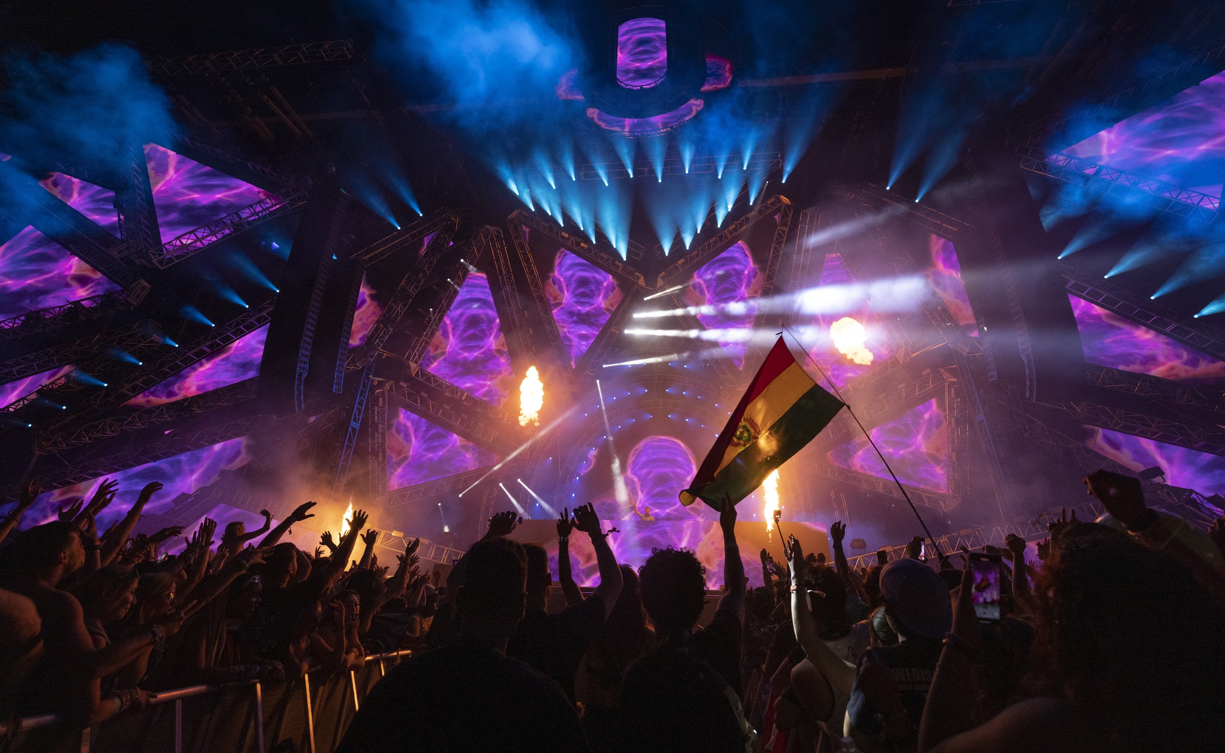 Attendees listen to Calvin Harris perform during Ultra day 3 on Sunday, March 24, 2024, at Bayfront Park in downtown Miami.