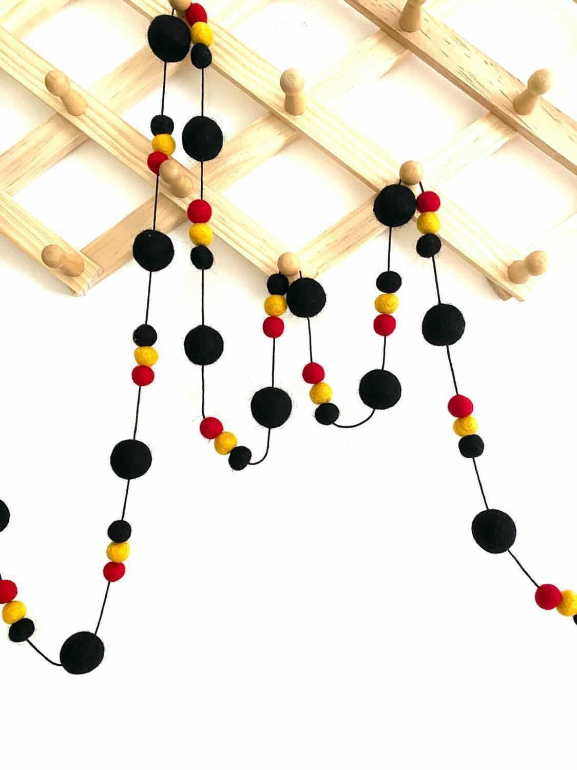 Felt Garland - Aboriginal Flag Colours - Small