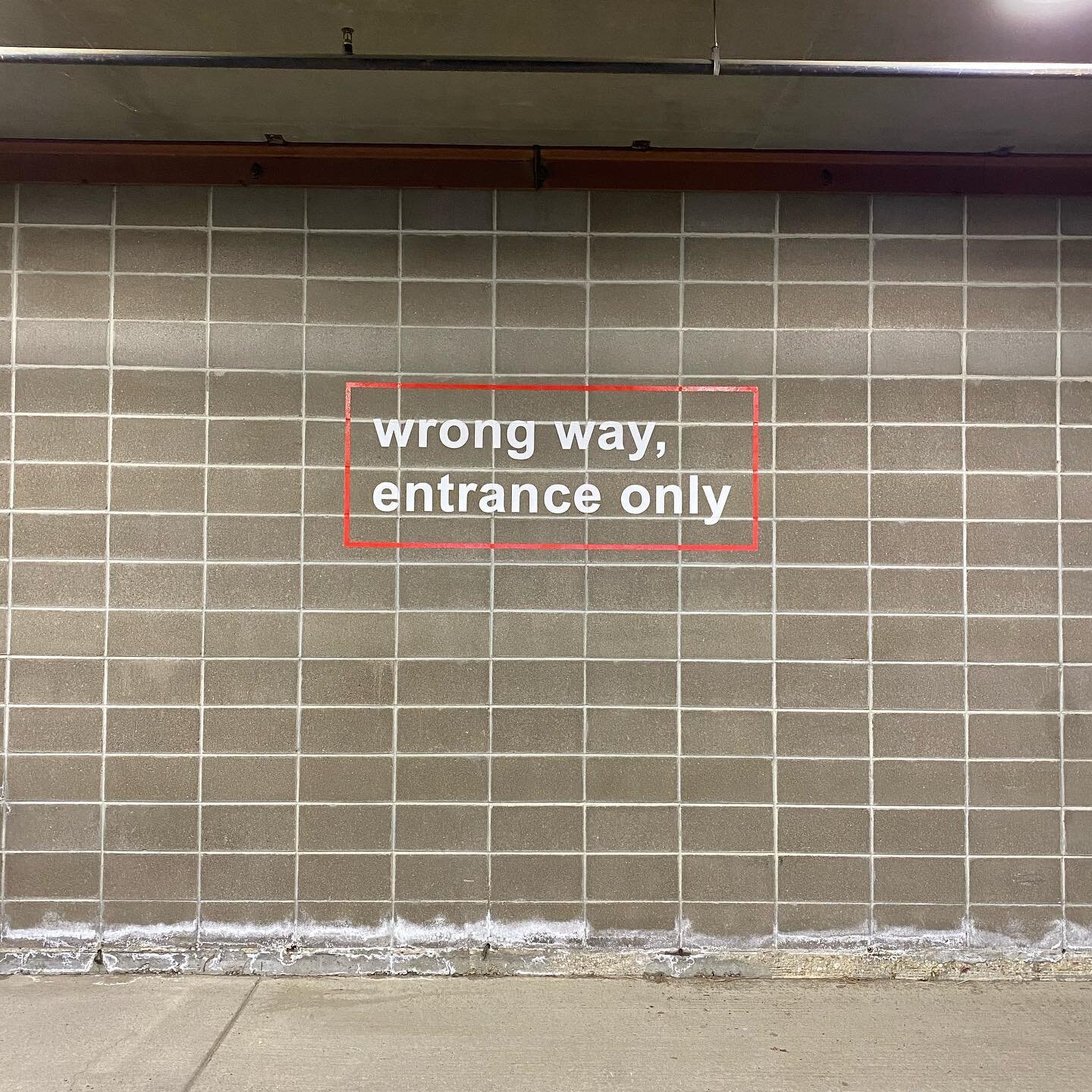 Wrong way garage wall graphic at @thesourcedenver 

Design by @wunder_werkz 

*Shout out John Hughes