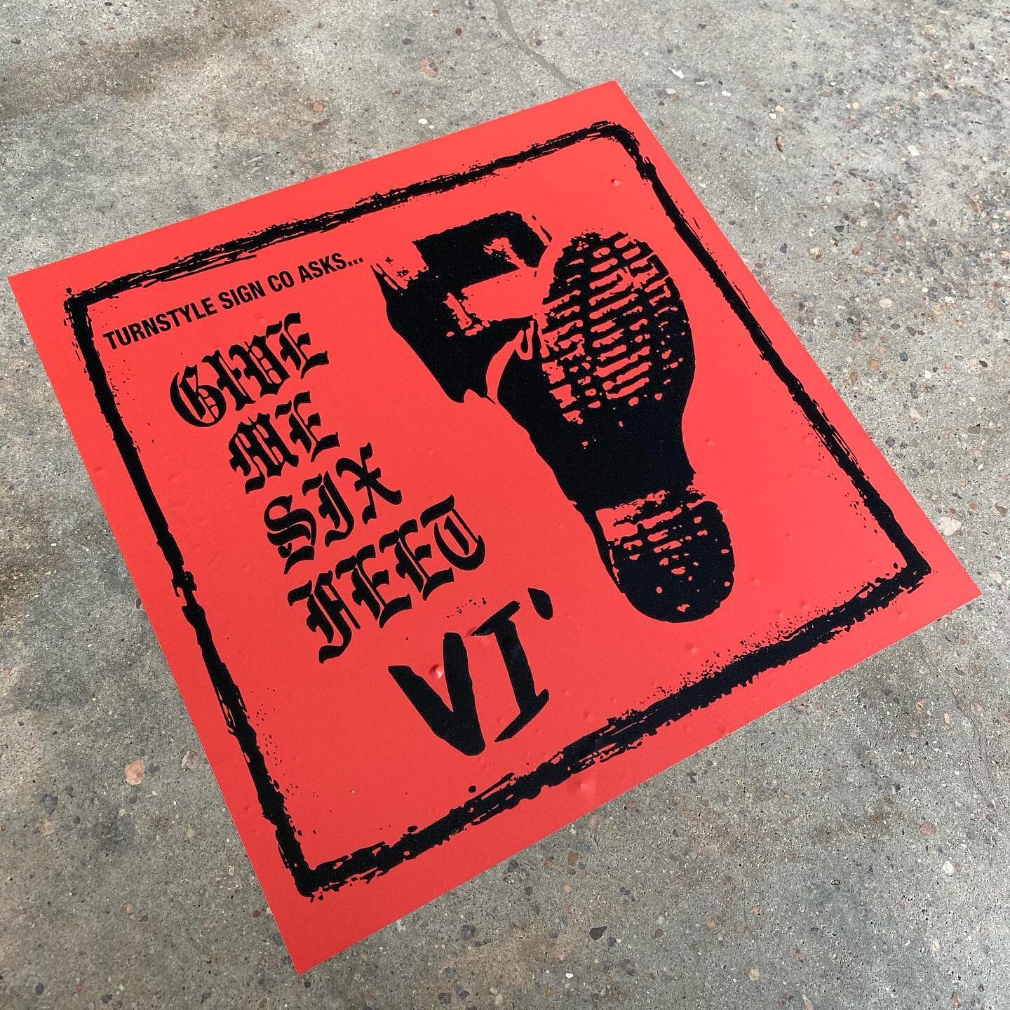 @hellcatrecords inspired social distance floor graphics for the @turnstylesignco shop
