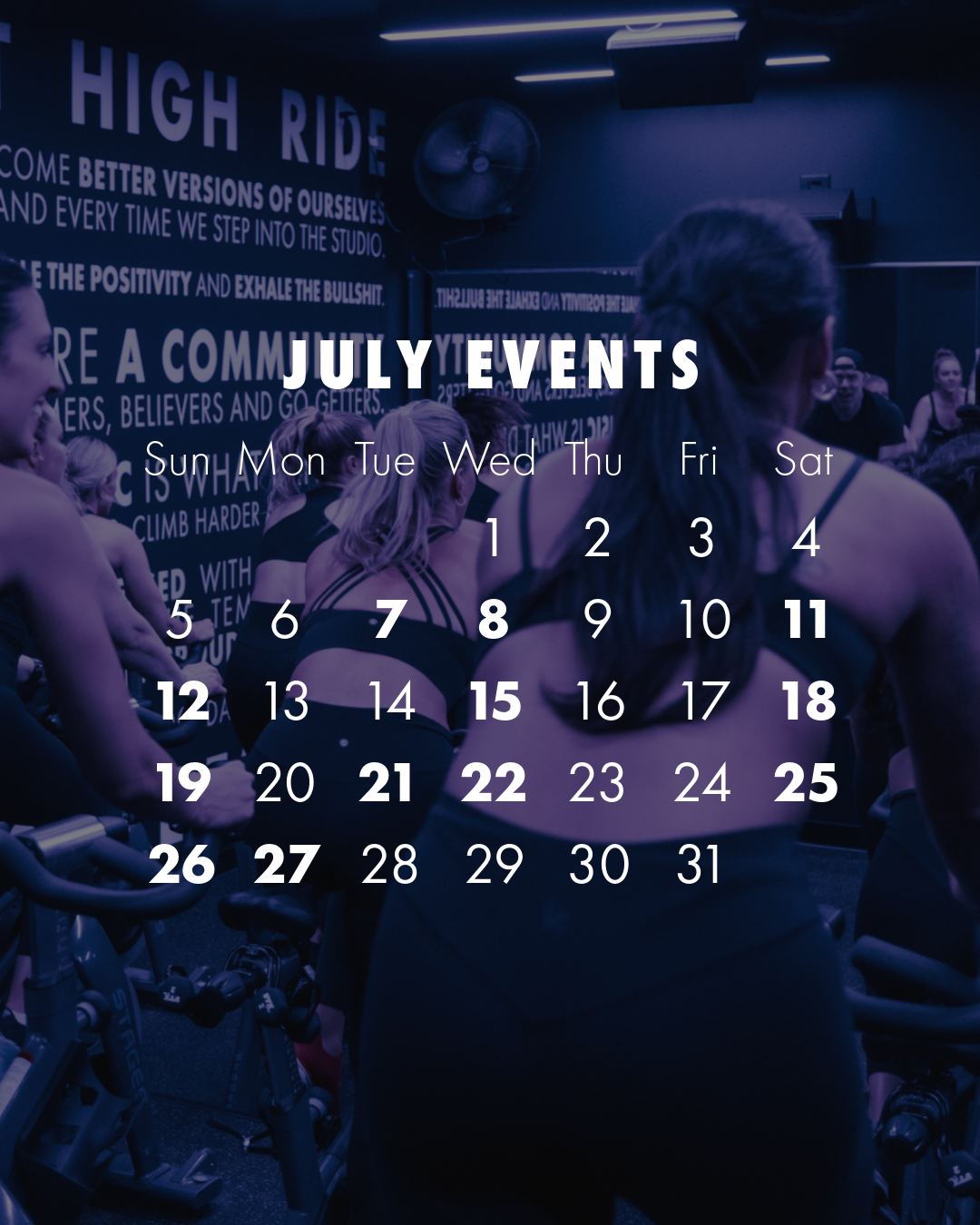 July Events at High Ride Cycle