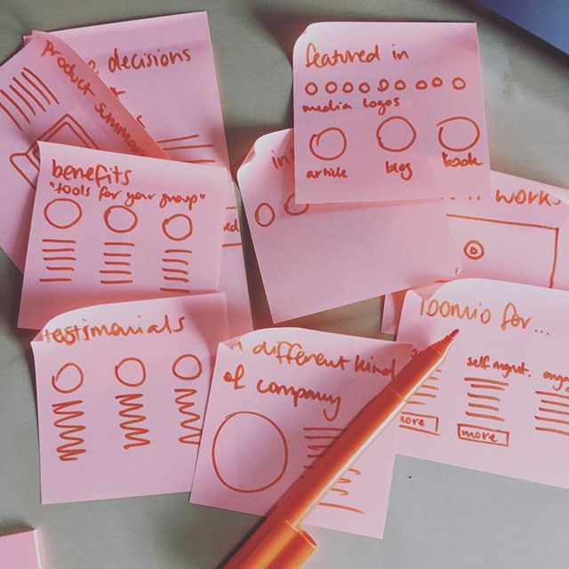 Designing a landing page like... always paper before screen no matter what I’m creating ✏️