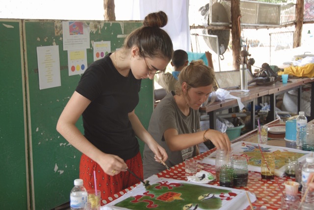 Batik Painting with guests and local children