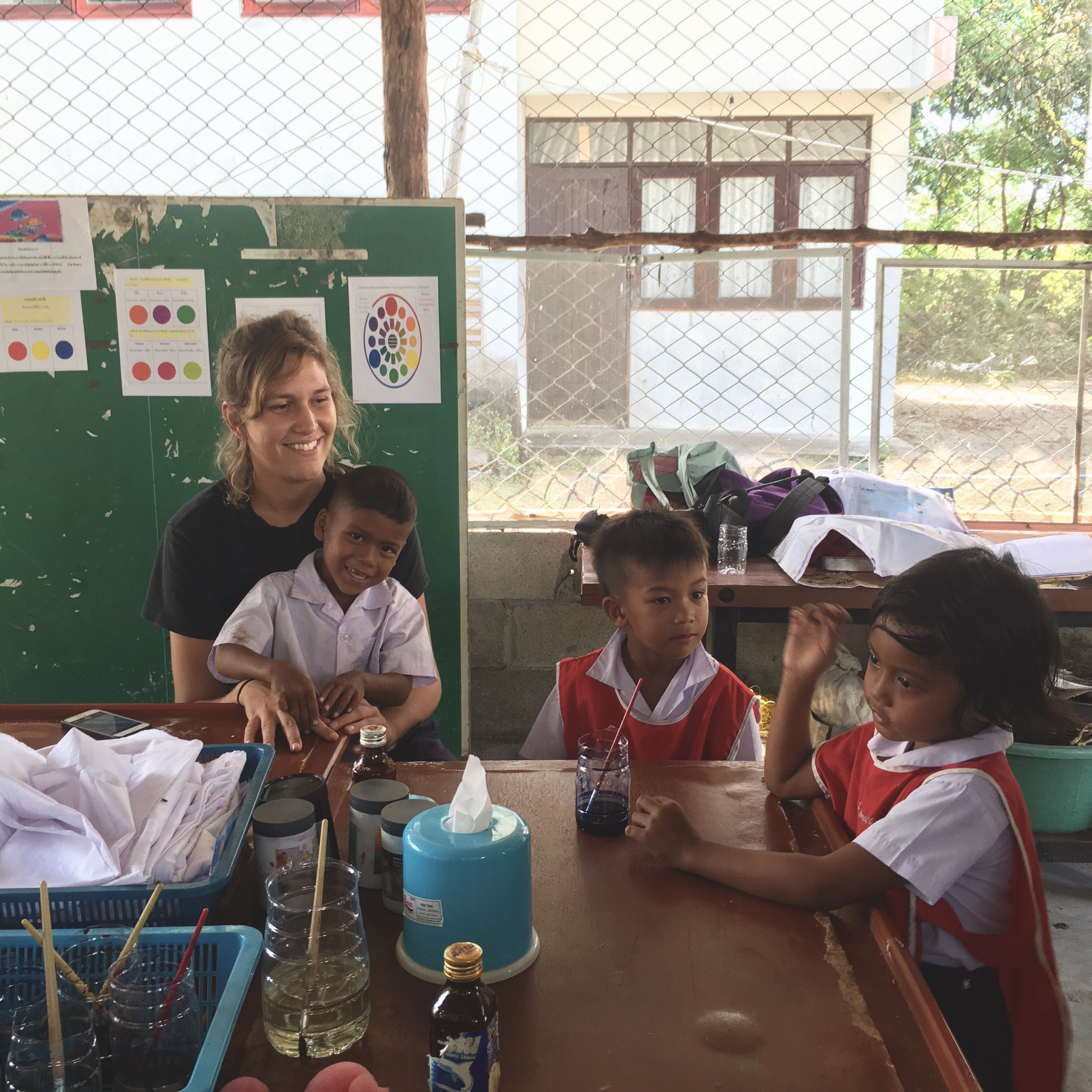 Painting with Village Schoolchildren