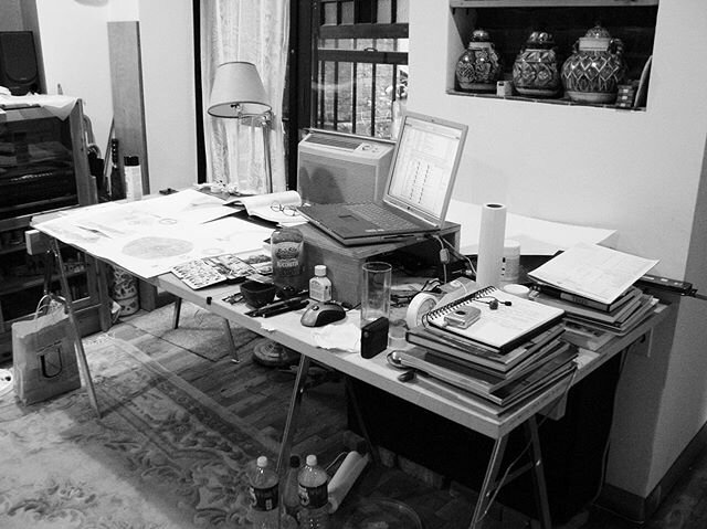 #tbt | NYC | 2003 | Artist Residency for the National Museum of the American Indian | I bought a door, a Mayline and setup a studio in the East Village apartment they sublet for me for the summer. #wfh #workfromanywhere #nmai #architecture #drawing #