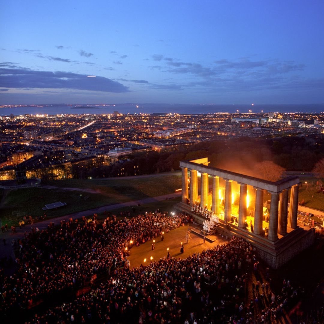 The Edinburgh Beltane Fire Festival lighting up Calton Hill. This annual traditional is inspired by the ancient Gaelic festival which began on the night before the 1st May and marked the beginning of summer. Such a fun and unique experience in Scotla