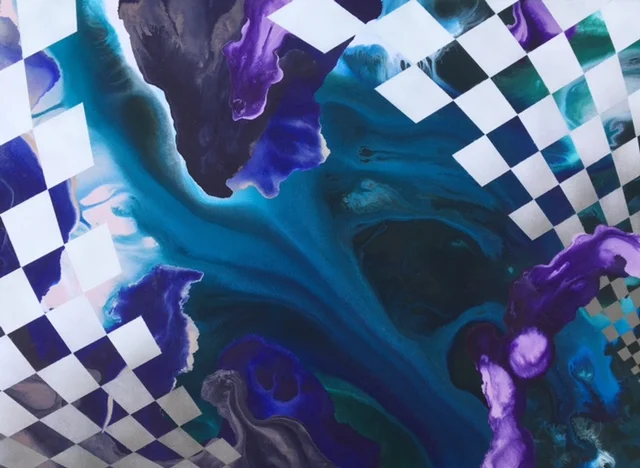 Flowing Format 3, acrylic on canvas, 56 x 76cm