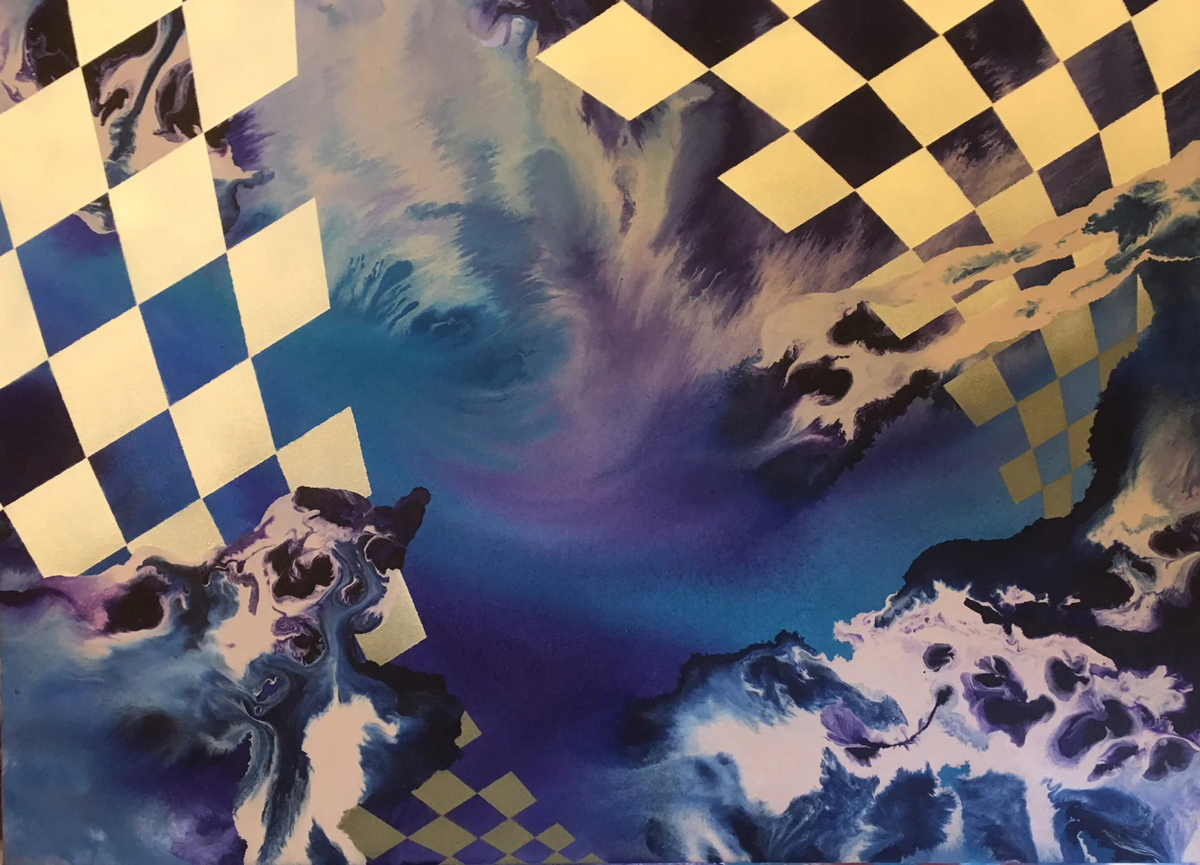 Flowing Format 1, acrylic on canvas, 56 x 76cm