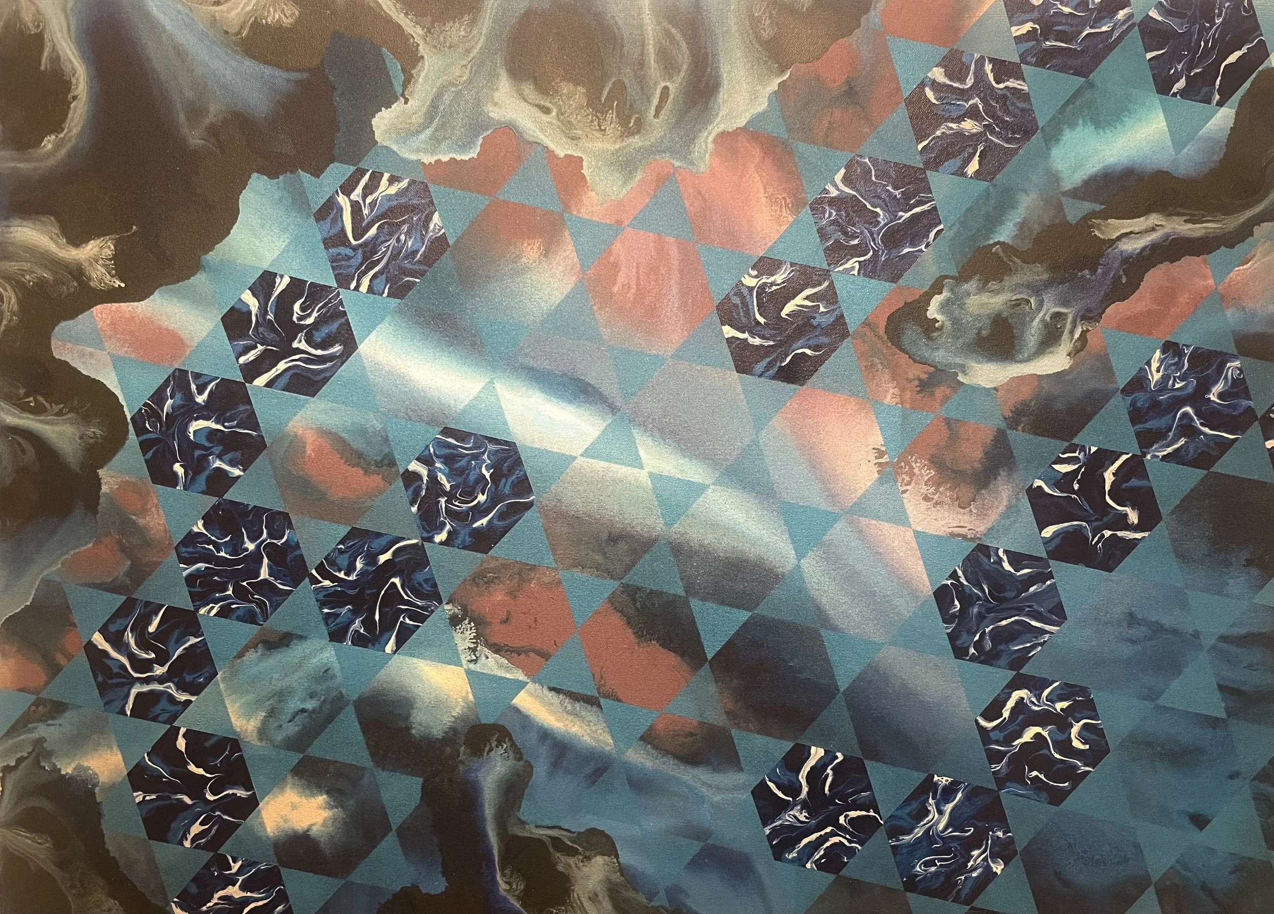 Hexagon, acrylic on canvas, 56 x 76cm