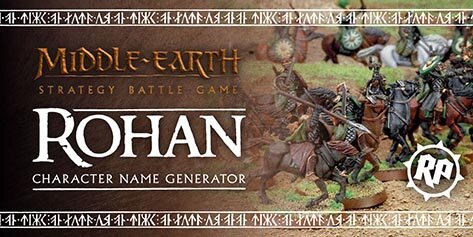 Onzuiver medaillewinnaar rotatie Rohan - Lord of the Rings Character Name Generator — Realm of Plastic