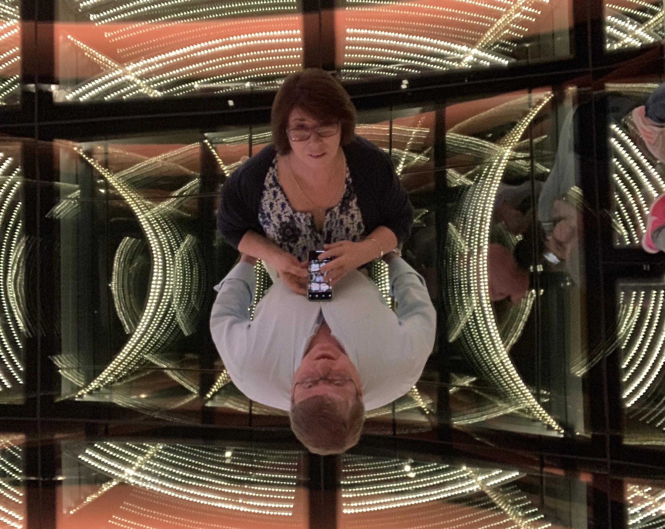 The stunning mirrored floor and ceiling in the entrance to the casino makes for a cool shot!