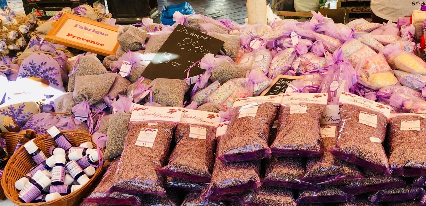 Lavender bags & essential oils in Cours Saleya Market - Nice