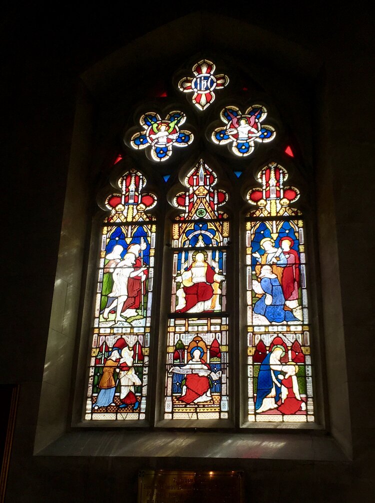Victorian stained Glass windows in Holy Trinity, Nice