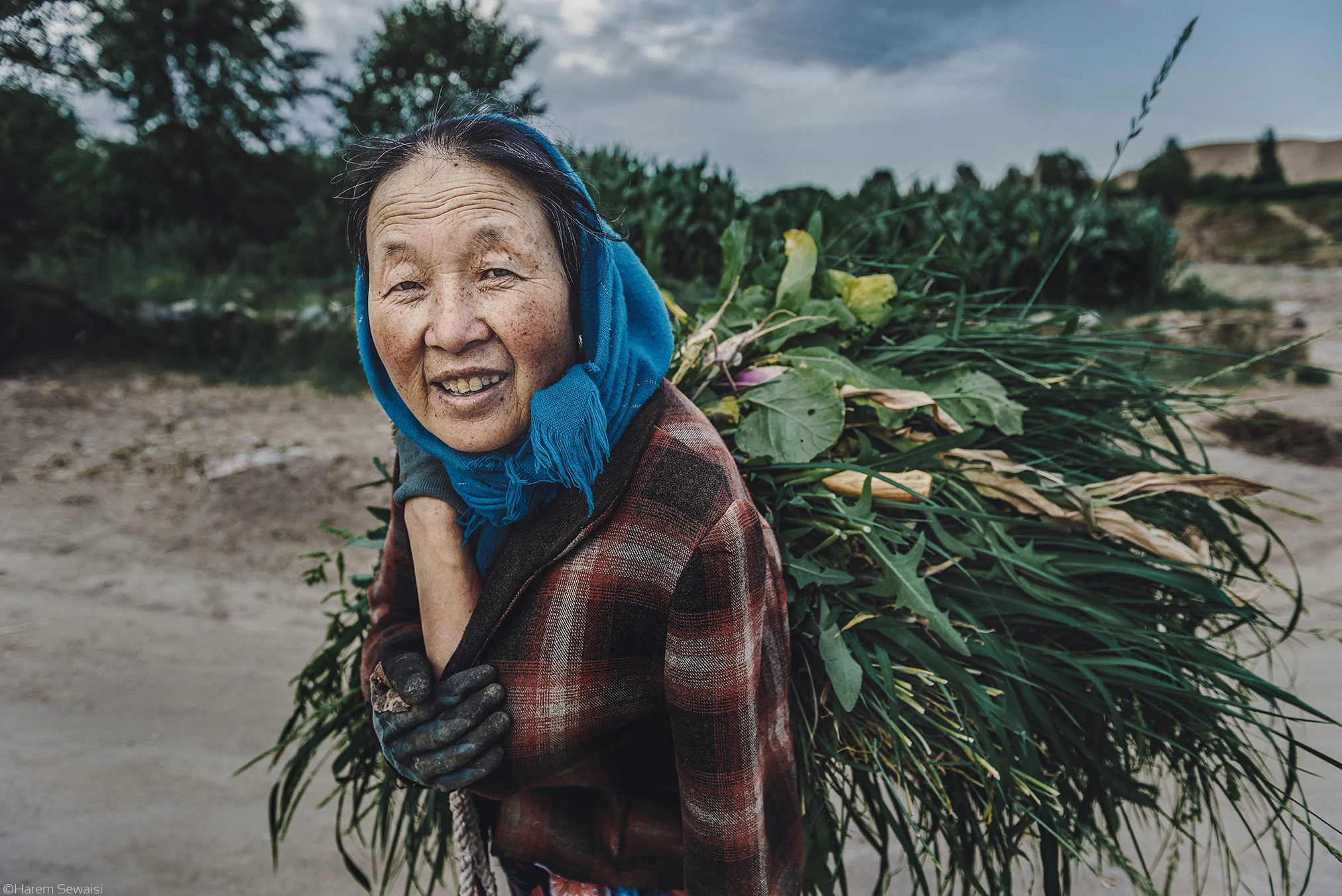 A nomad woman living in a village on Qilian mountain