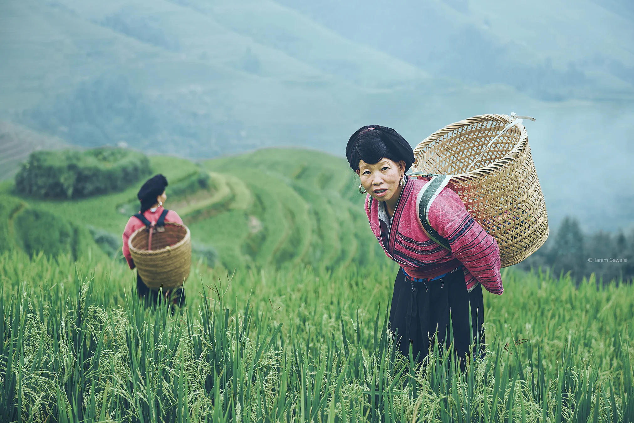 Long-hair women in Longji village, China