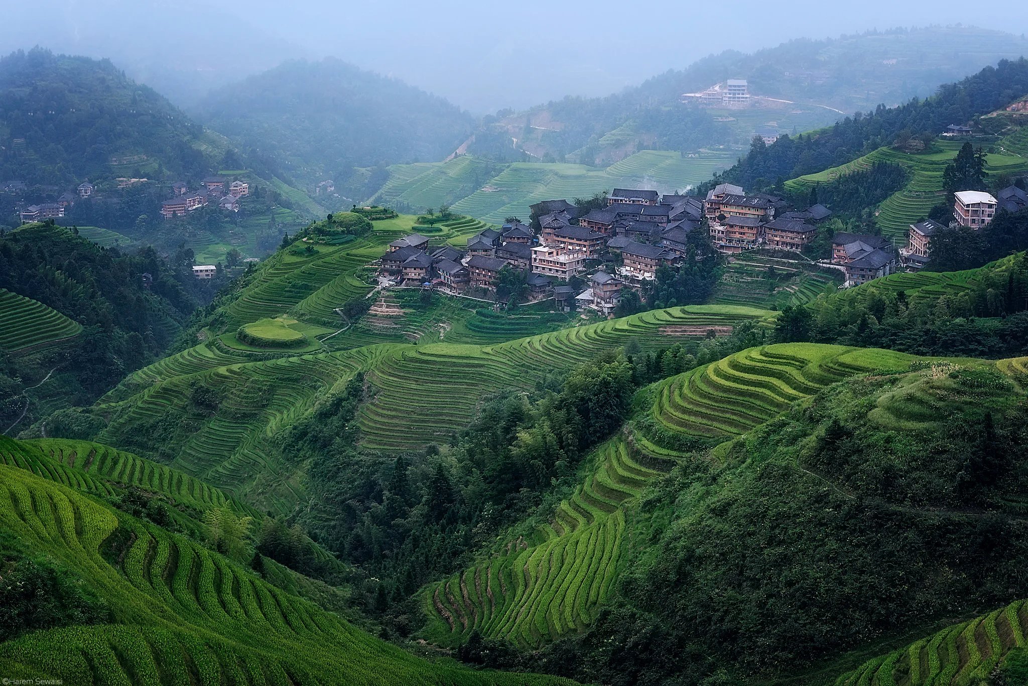Longji village in Guangxi province, Southern China