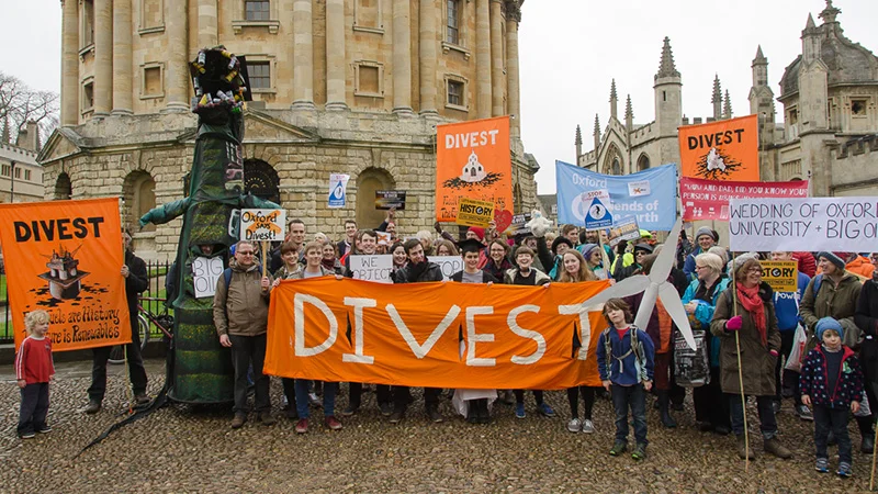 Divestment protest in Oxford (Image source: Climate Change News)