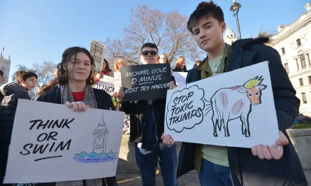 Students join the protest in Westminister. (Image Source: Nick Ansell/PA)