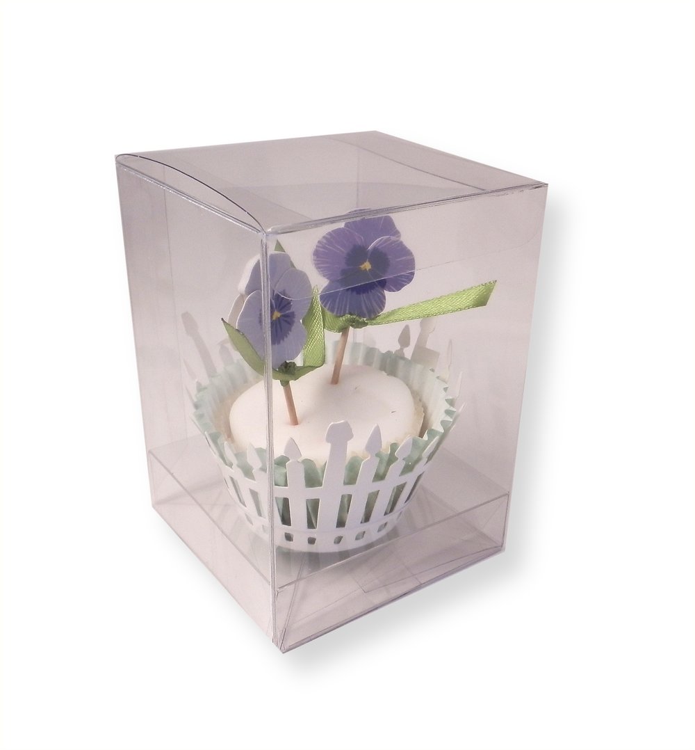 Clear Square Cupcake boxes: 80mm - extra tall