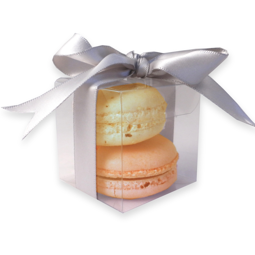 Clear Square Macaron box for 2 macarons