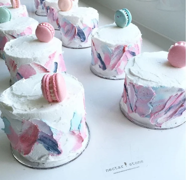 Abstract Painted Cakes and Macaroons