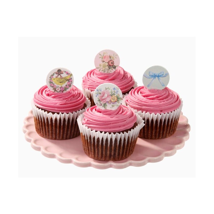 HEMOTON 48 Pièces Décorations De Cupcake Sirène Étuis à Cupcakes Revêtement  De Cupcake Double Face Topper Cupcake Sirène Moules à Cupcakes En