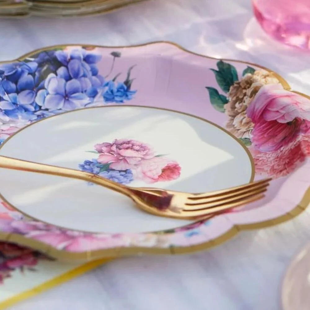 afternoon tea main — Floral Afternoon Tea Paper Plates