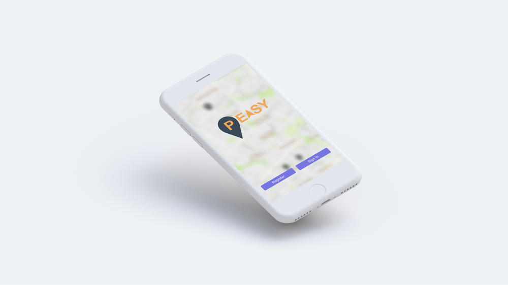 Peasy — smart parking app mockup