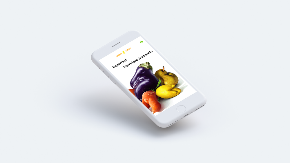 Crooked Carrot — food waste reduction mockup