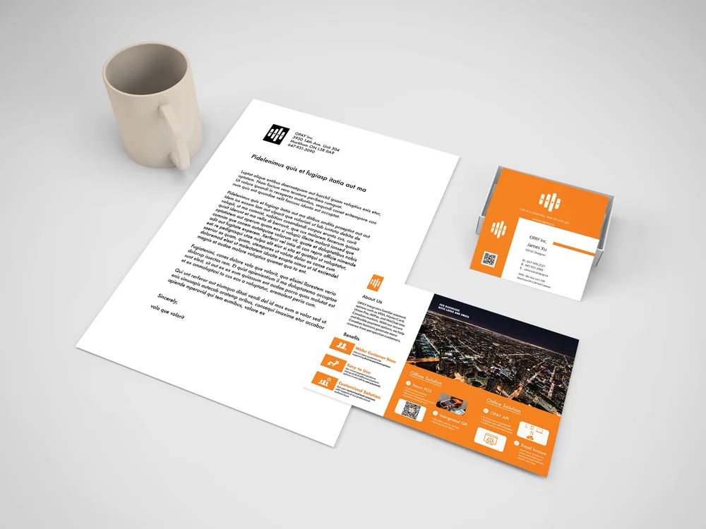 OPAY — branded stationery mockup
