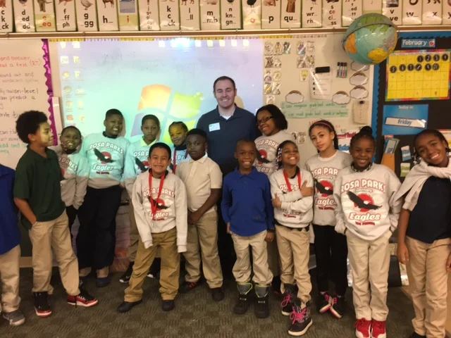 Kyle Layton is visiting with 2nd graders from Rosa Parks Elementary in Toledo, OH on February 10th .