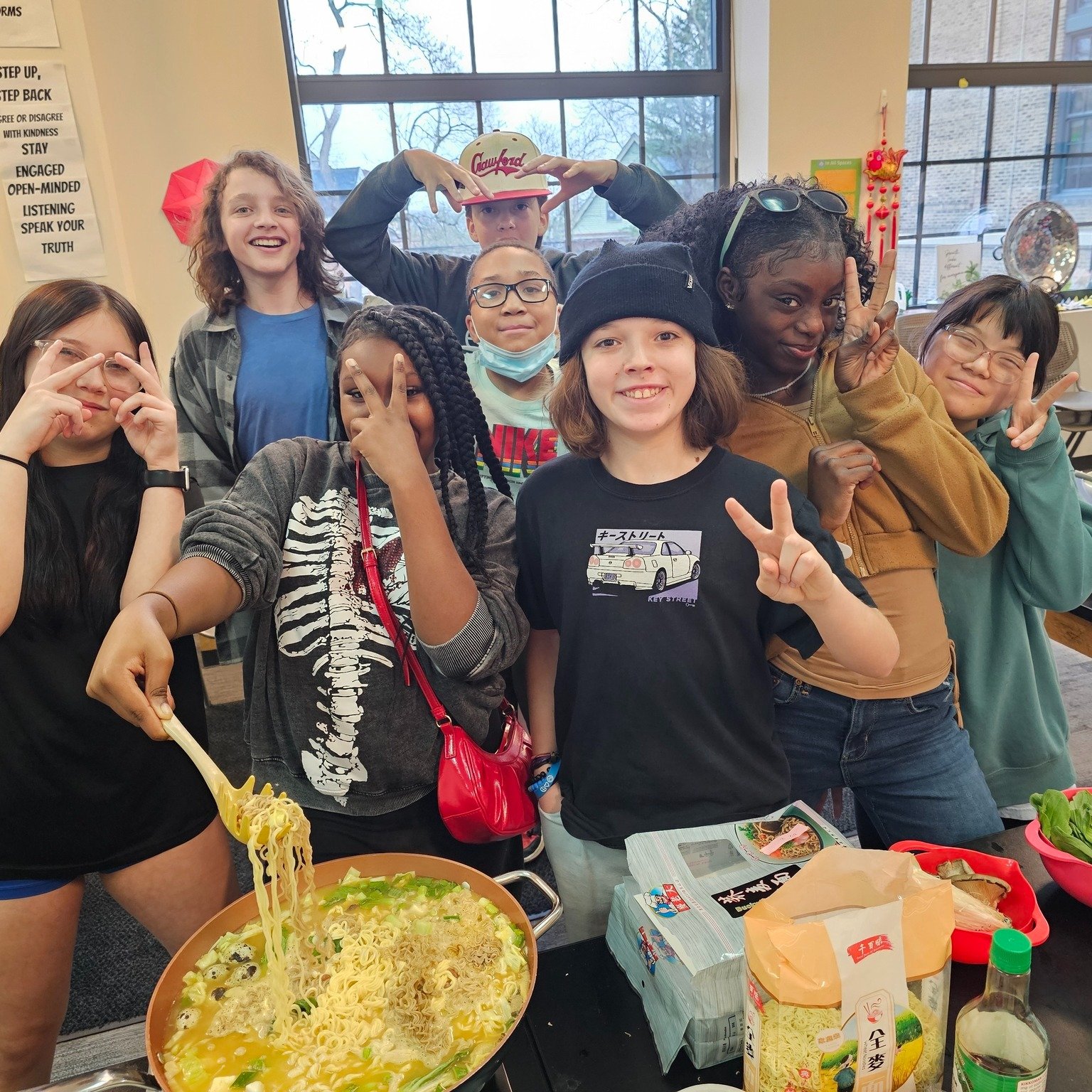 Another delicious day in Ms. Madden's class! 5 Food &amp; Culture blocks and 1 elective block made Korean army stew, Budae jjigae, and talked about the relationship between the USA &amp; S.Korea. 🍛🥢🍚

Students understood the complexity of the cult