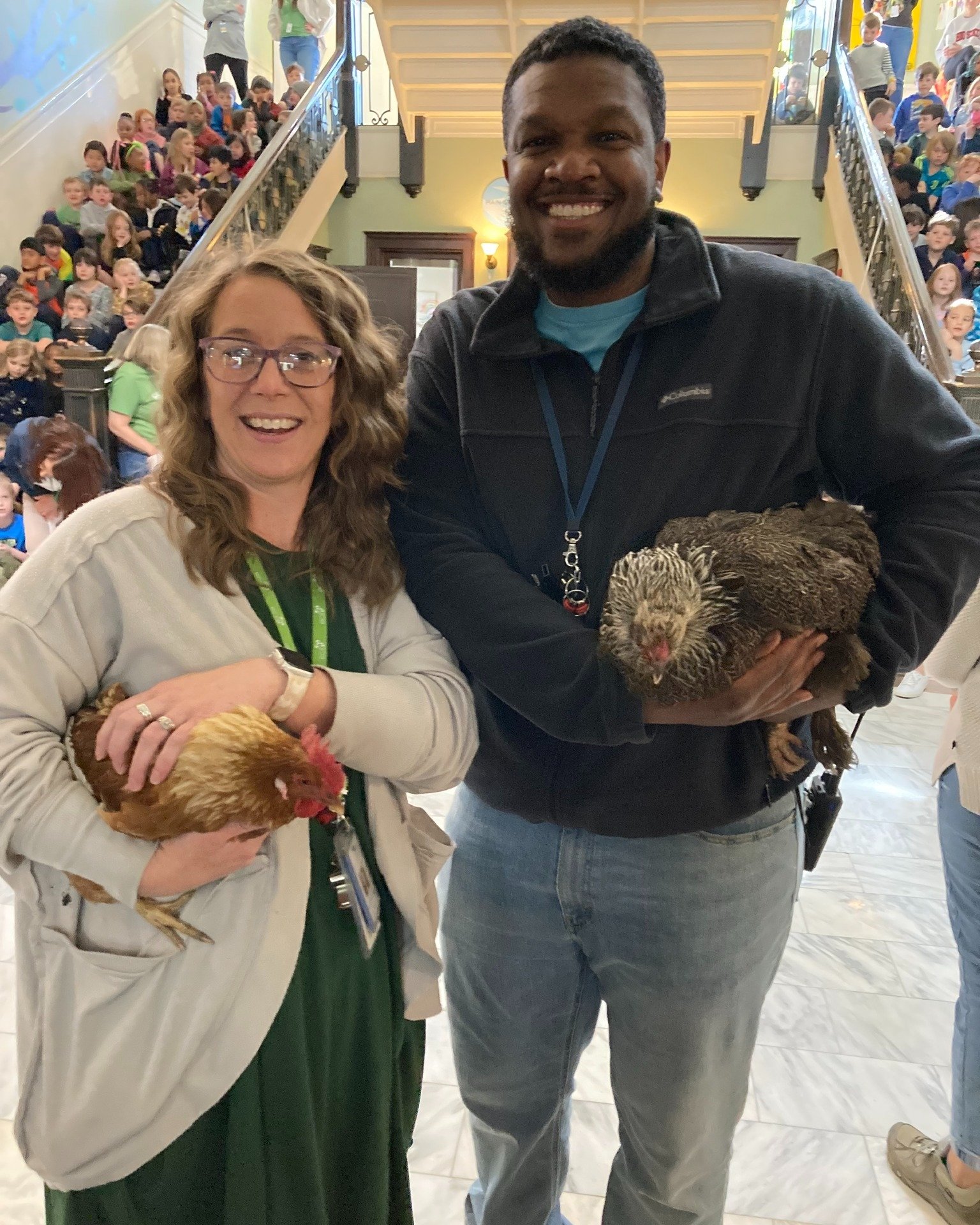 Earth Day at ECS Primary🌎 K-2 students celebrated with recycled artwork, nature scavenger hunts, an outdoor picnic, and more!

Oh, and how could we forget the guests of honor? ECS Primary's newest residents: two chickens, courtesy of Mrs. Bergman. ?