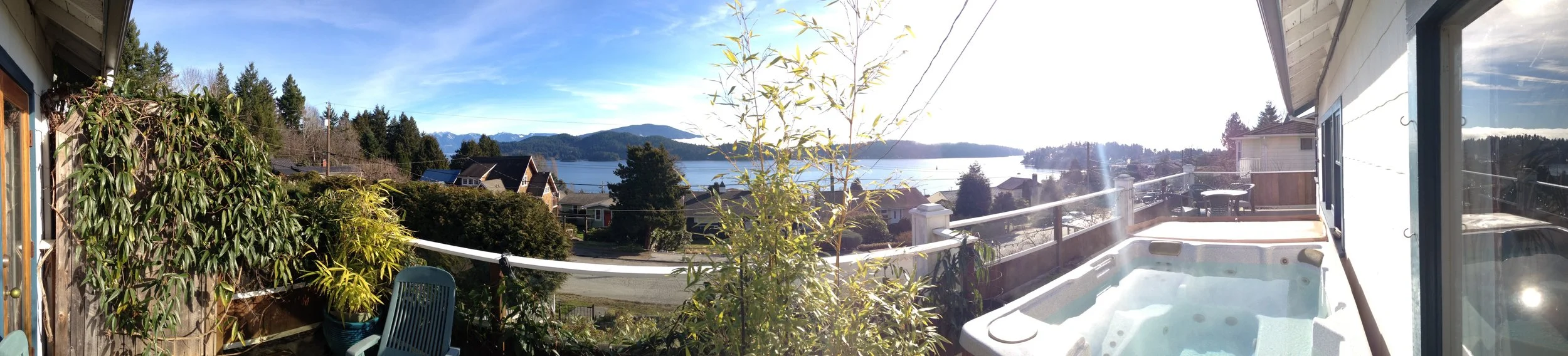  Part of the panoramic 130 degree view from the hot tub on the upper deck.