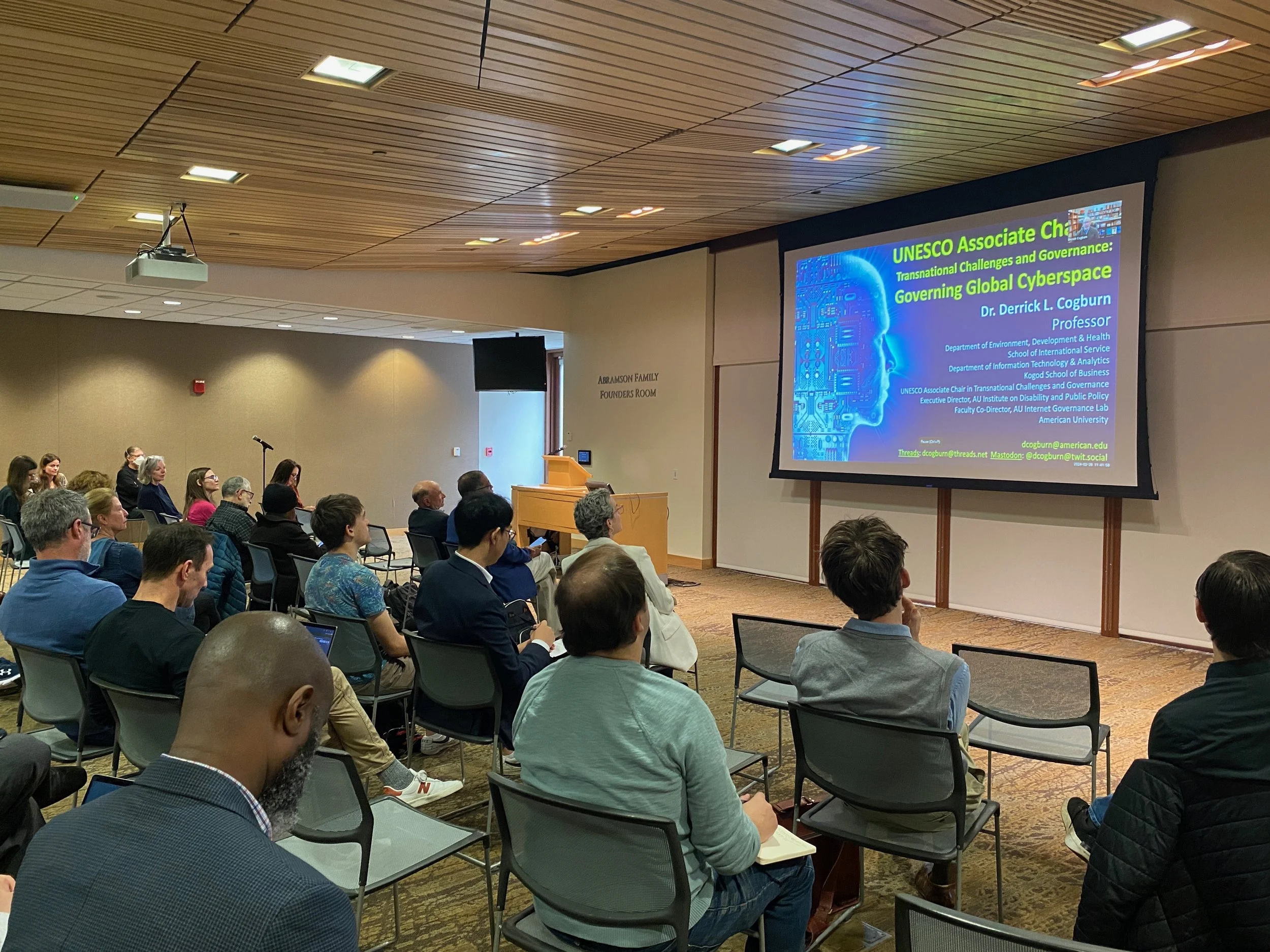 UNESCO Associate Chair & IGL Director Presents at American University Chair Renewal