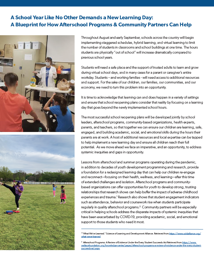 School Reopening — Massachusetts Afterschool Partnership