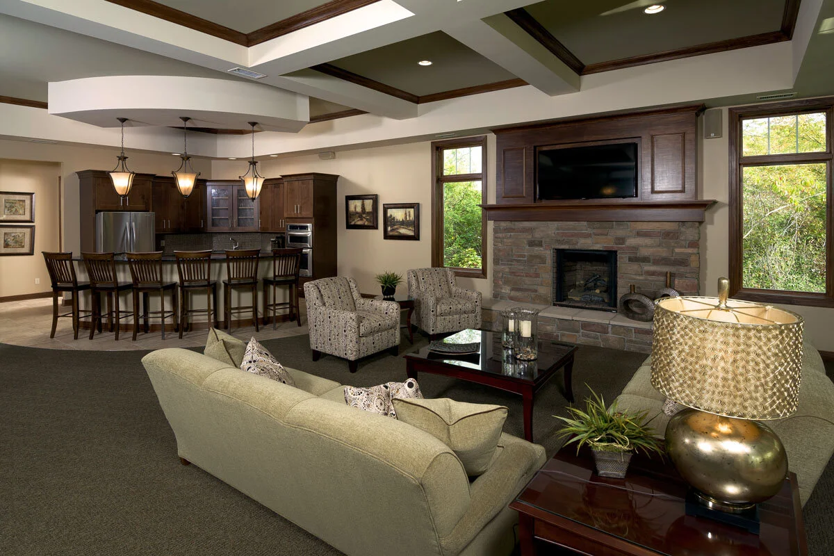 lounge area with fireplace at clubhouse (Copy) (Copy) (Copy)