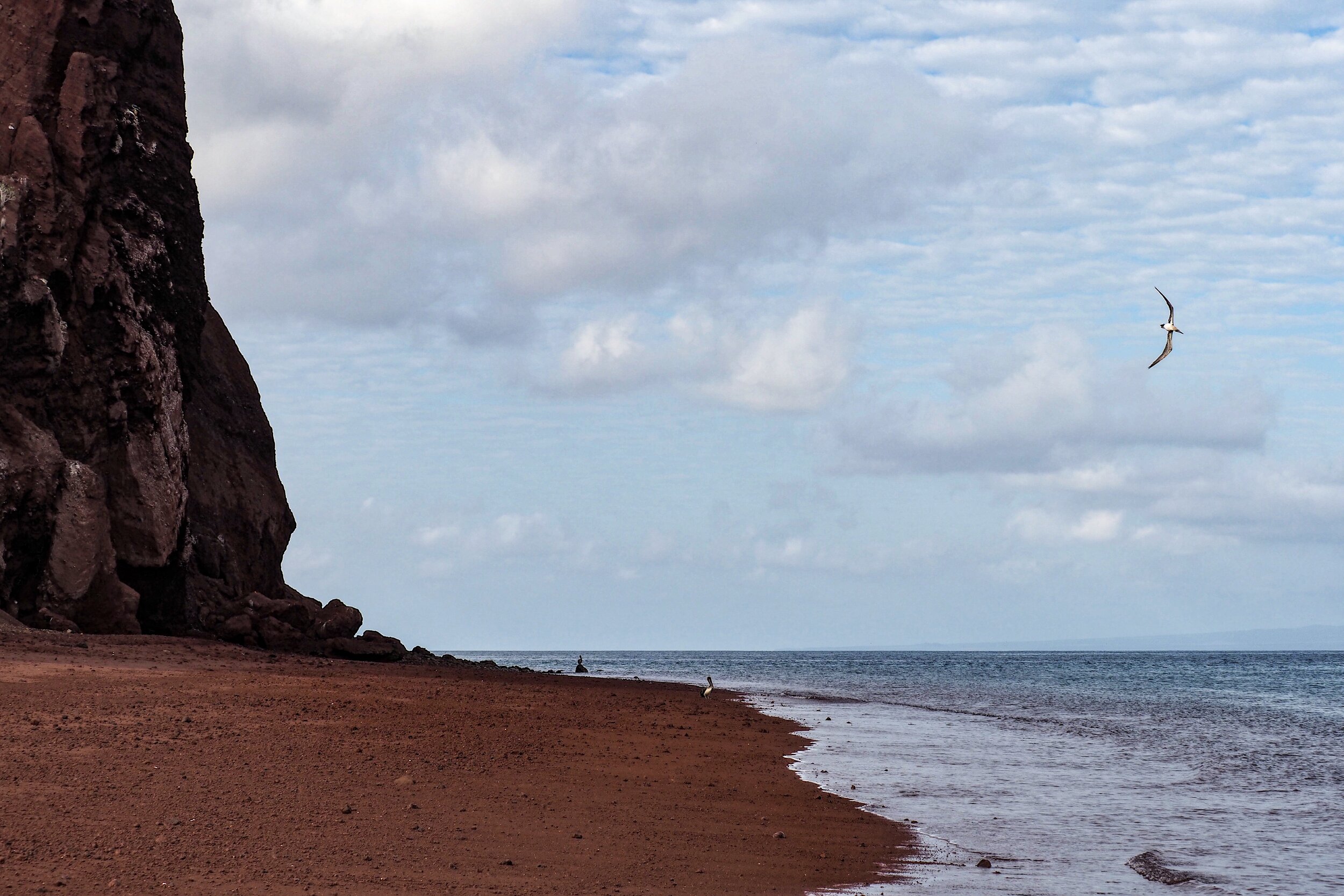  red cliffs, red beach, Rabida Island 