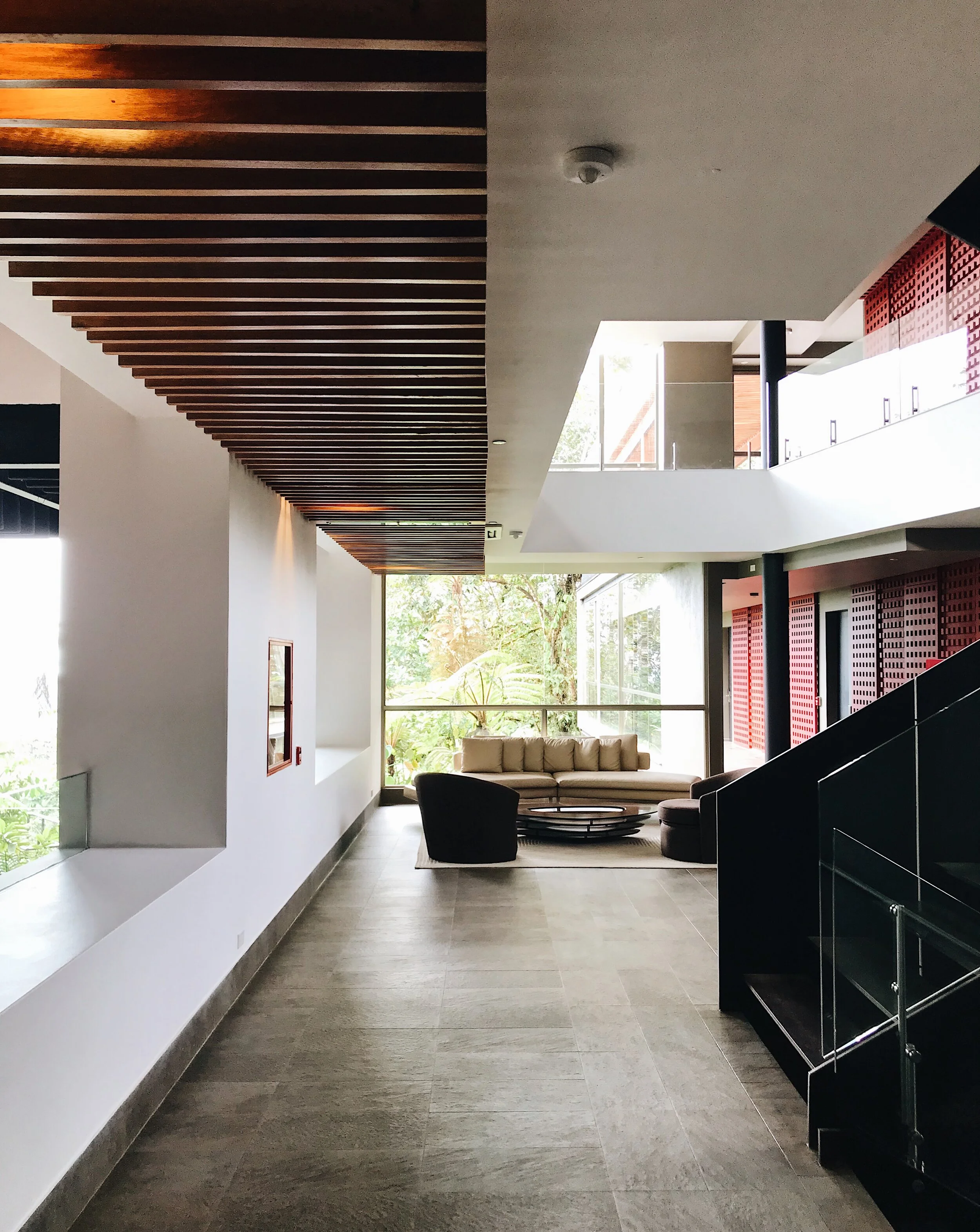   Inside  Mashpi Lodge , even corridors have forest view  