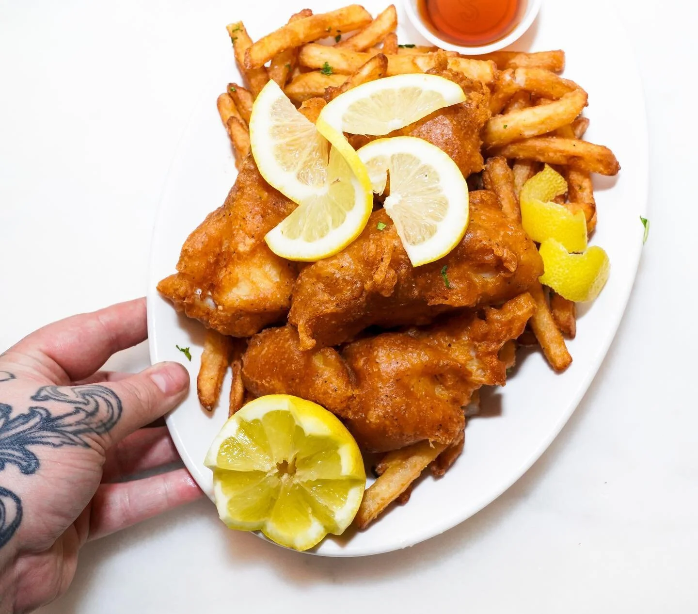 Sunday is for the fishes 🐠 The Albert specials today include Fried Pickles, Fish &amp; Chips, and a Fried Fish Sandwich!