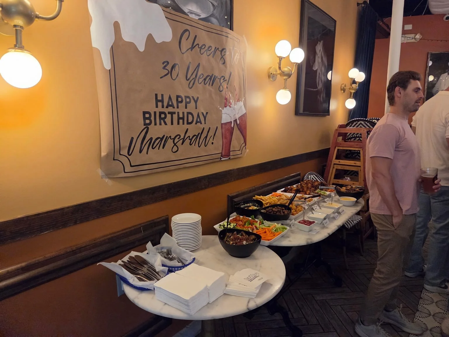 Your neighborhood spot can be your party spot, too. 🥂

Birthdays &bull; Showers &bull; Rehearsal Dinners &bull; Work Gatherings &bull; Celebrations &amp; More

Planning something? Let us help make it easy &mdash; good food, cold drinks and a space t