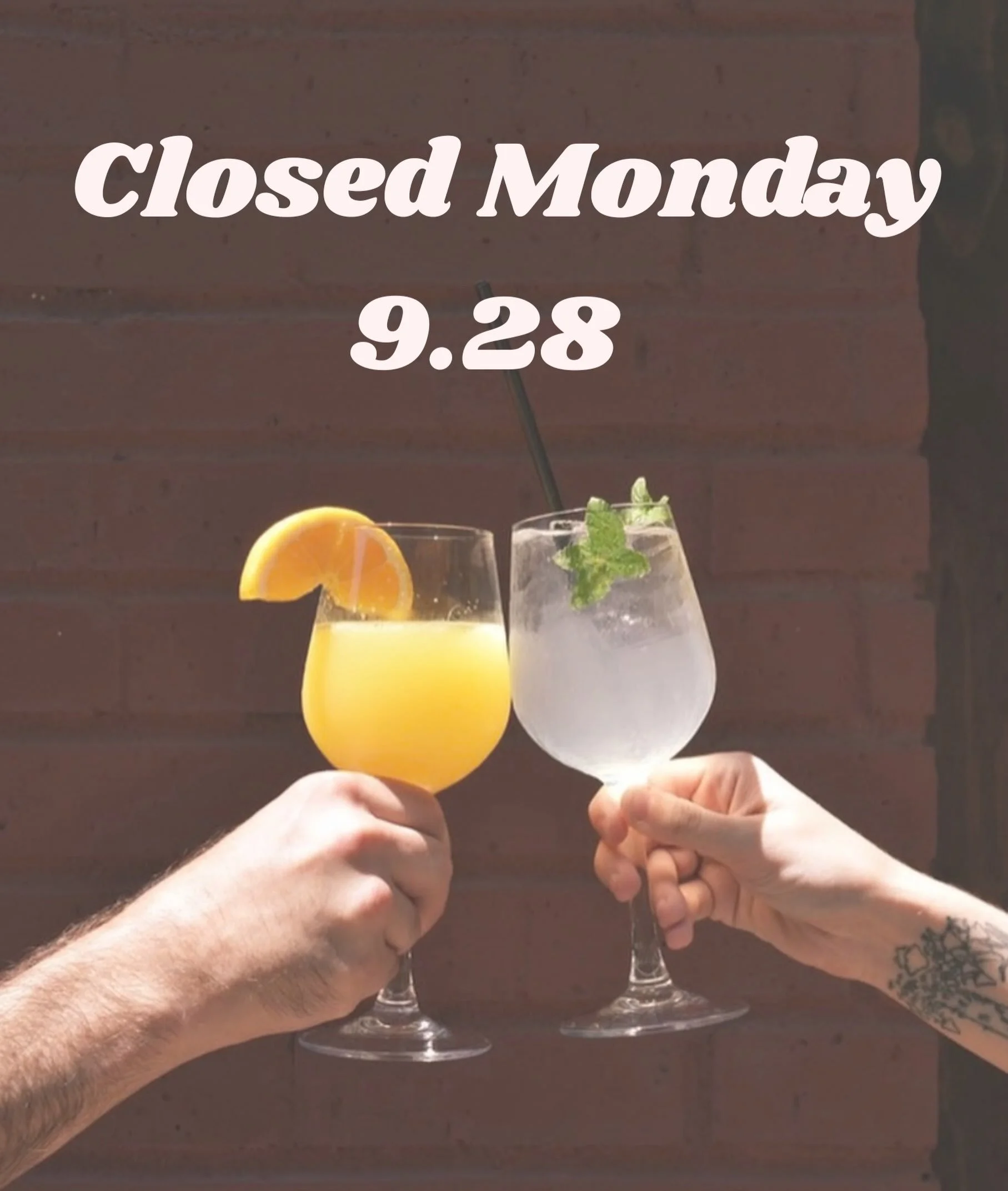 We&rsquo;re closed today, Monday, Sep.28 , but we will be back open tomorrow during our regular business hours! Hope ever has an amazing Monday and we will see you tomorrow for Taco Tuesday!🌮🧡✨🤩