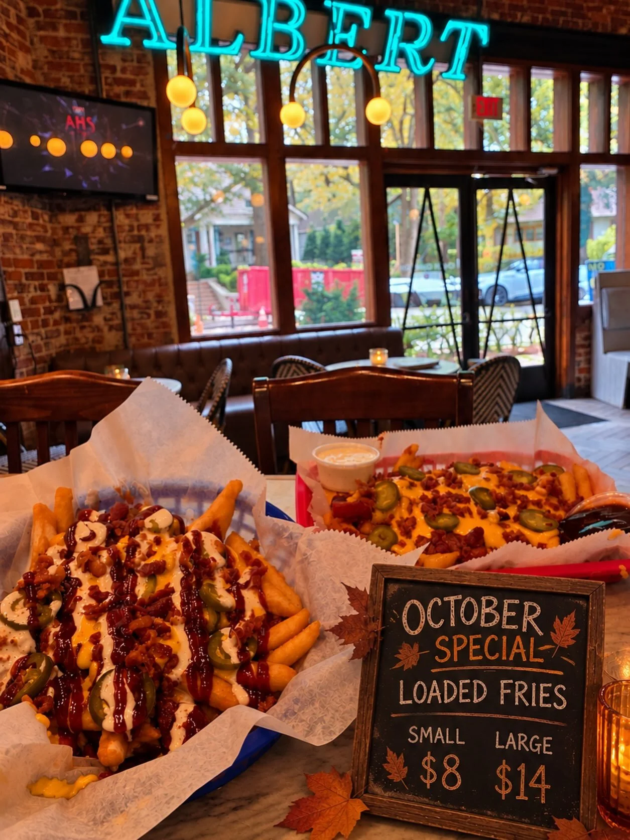 Your October plans just got better and cheesier!🍟🍂 Come try our October special, loaded fries, available in small for $8 or large for $14. Perfect for sharing&hellip; or not&hellip;. Whatever you choose😋