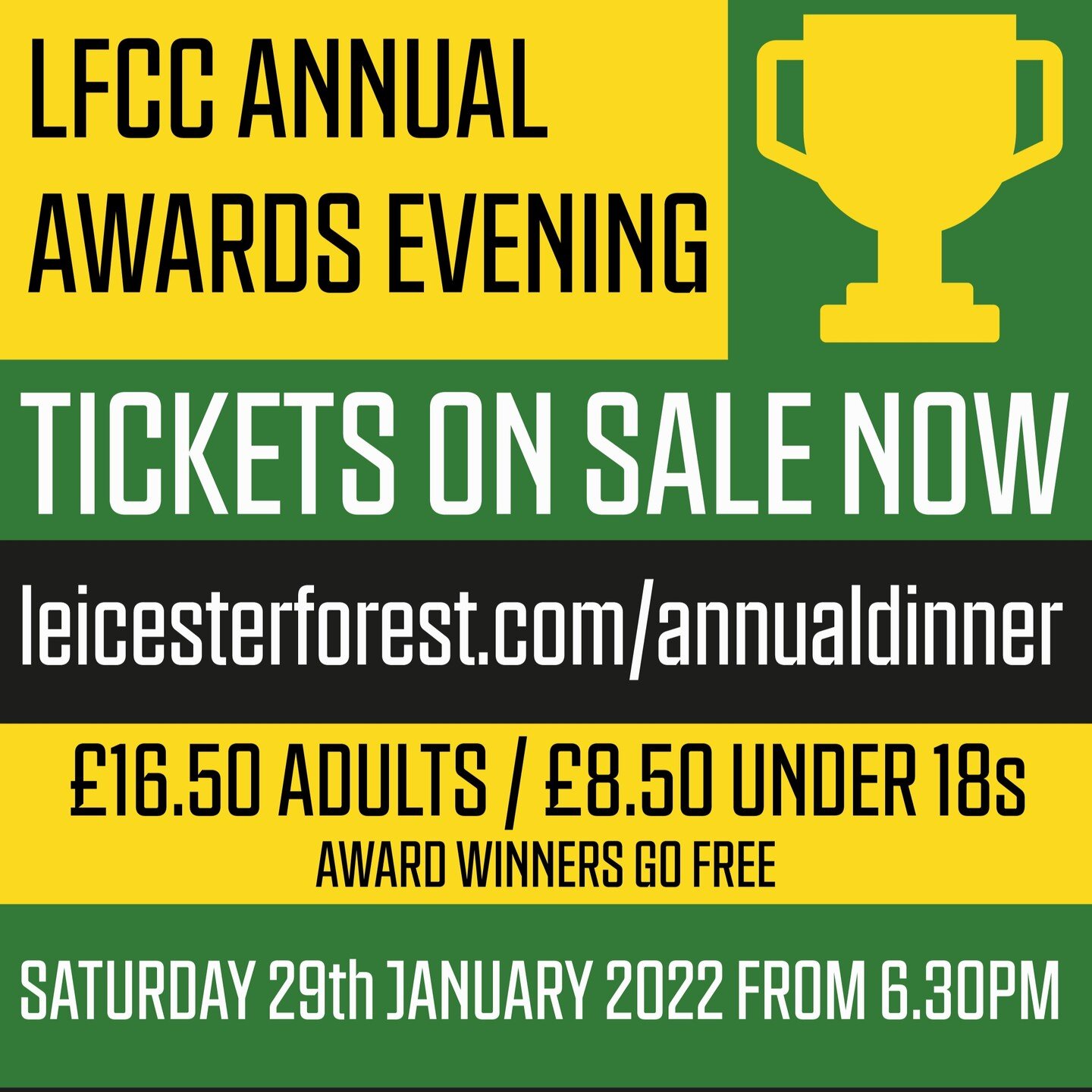 Ticket on sale for members at www.leicesterforest.com/annualdinner