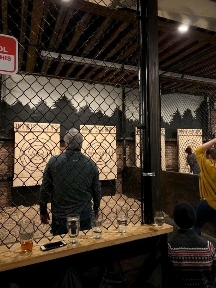 Going head to head with my Dad (I let him win that round)